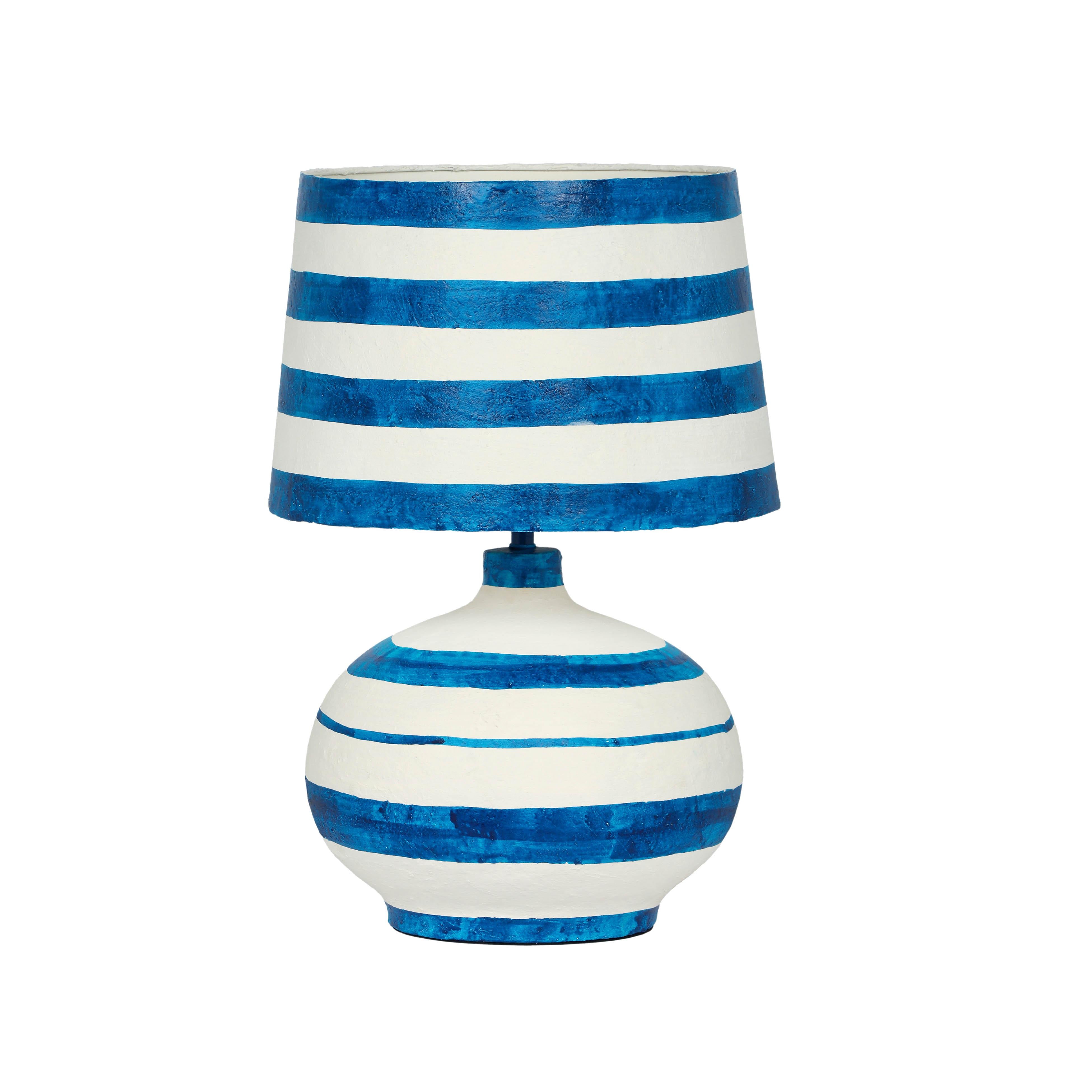 Positano Striped Papier Mache Table Lamp - Luxe Home Furnishings (Jersey City, NJ)