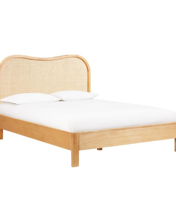 Grappa Natural Wood Rattan Queen Bed image