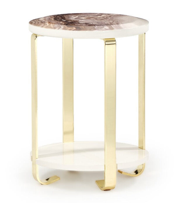 AICO Ariana Chairside Table in Gold image
