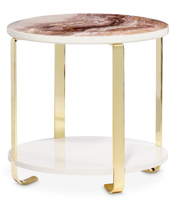 AICO Ariana End Table in Gold image