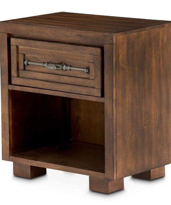 Aico Carrollton One Drawer Nightstand in Rustic Ranch KI-CRLN040-407 image