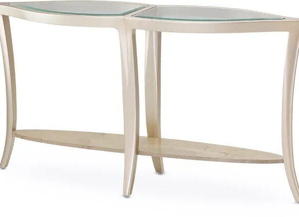 AICO Malibu Crest Console Table w/Glass in Chardonnay 9007223-822 image
