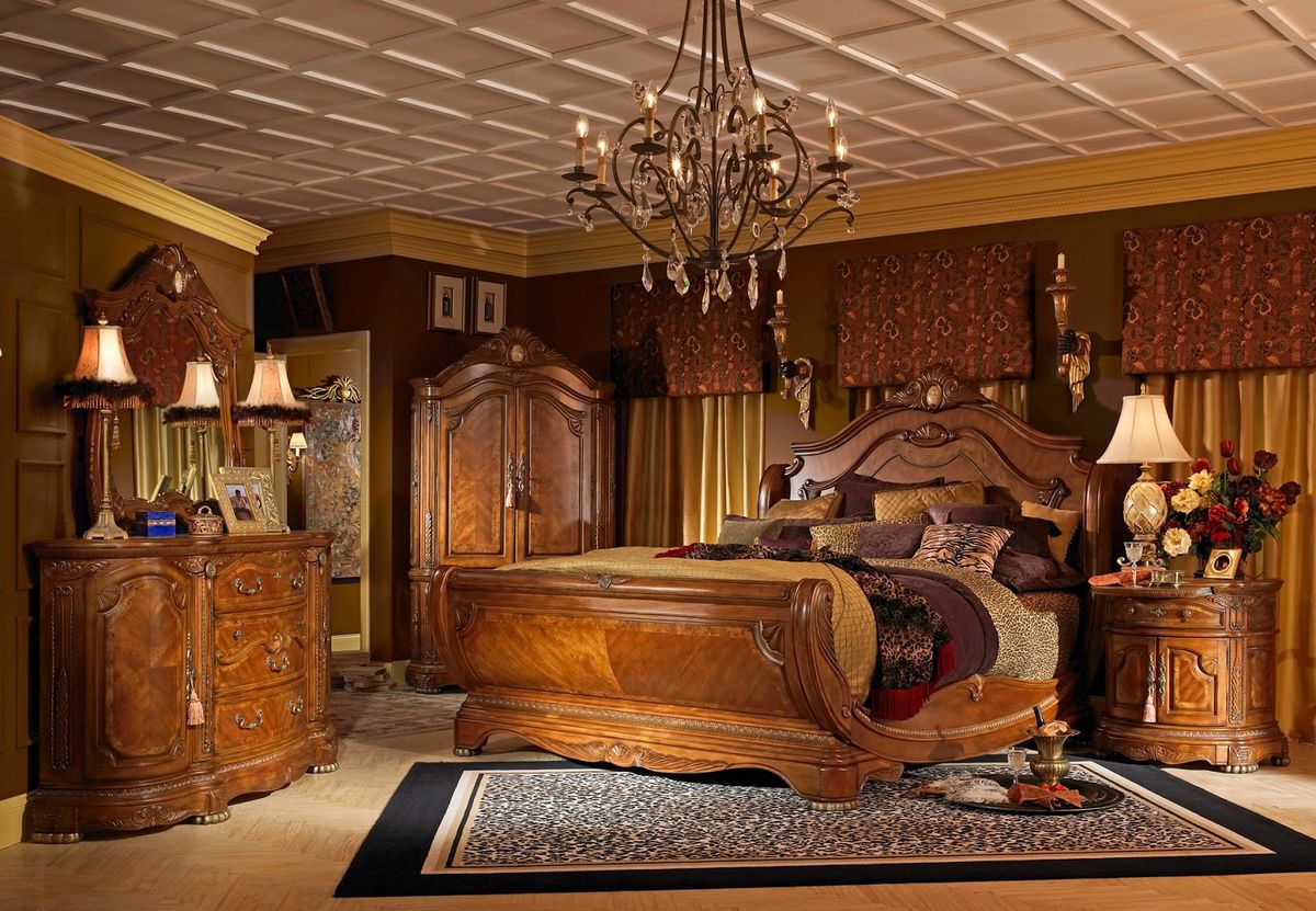 AICO Cortina Mirror in Honey Walnut image
