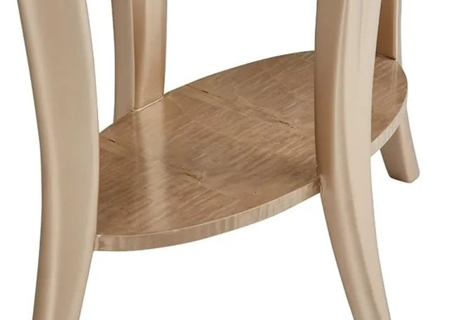AICO Malibu Crest End Table w/Glass in Chardonnay - Luxe Home Furnishings (Jersey City, NJ)