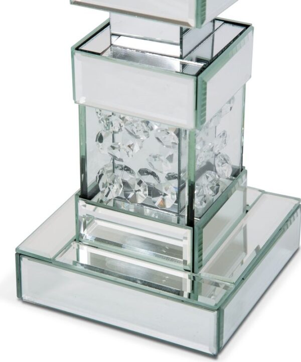 AICO Montreal Mirrored/Crystal Candle Holders, Short (2/pack) image