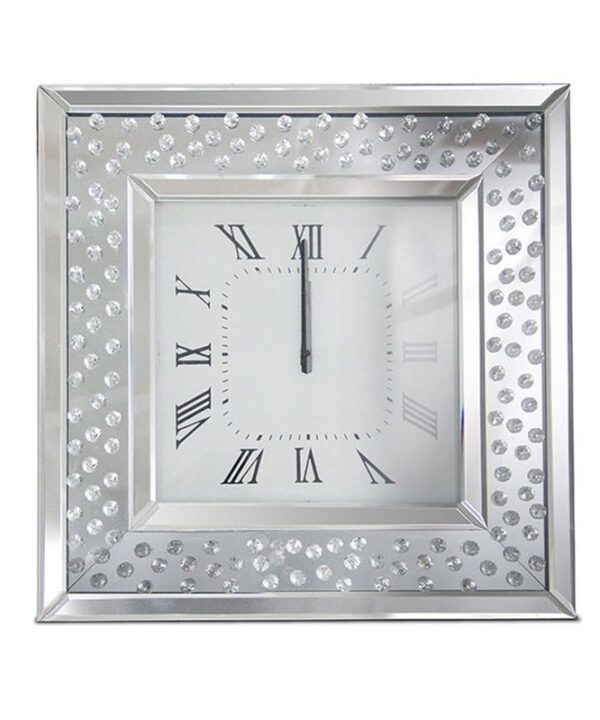 AICO Montreal Square Wall Clock w/Crystal Accents image