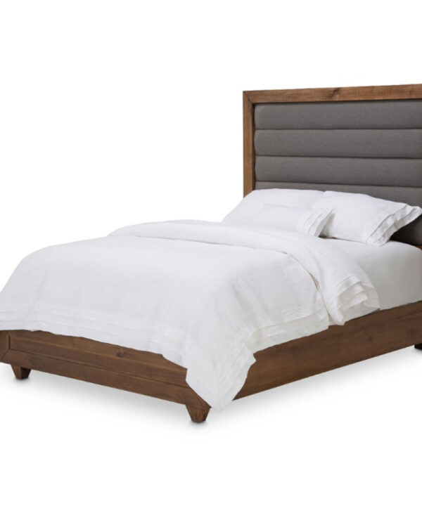 AICO Brooklyn Walk King Channel Tufted Panel Bed in Burnt Umber image