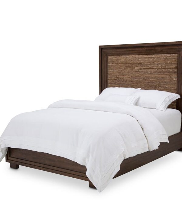 Aico Carrollton Queen Panel Bed with Fabric Insert in Rustic Ranch image