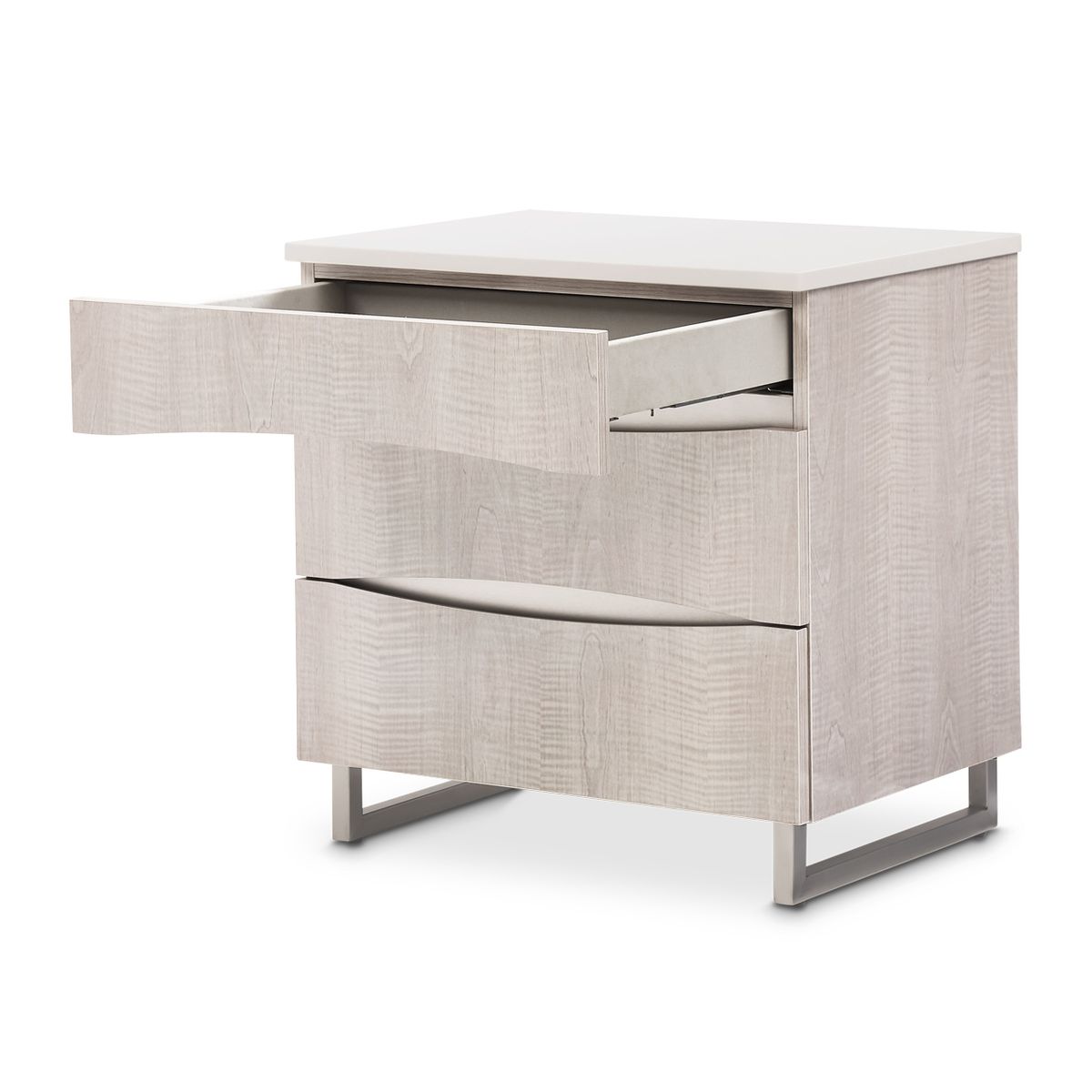 AICO Marin Nightstand in Greige - Luxe Home Furnishings (Jersey City, NJ)