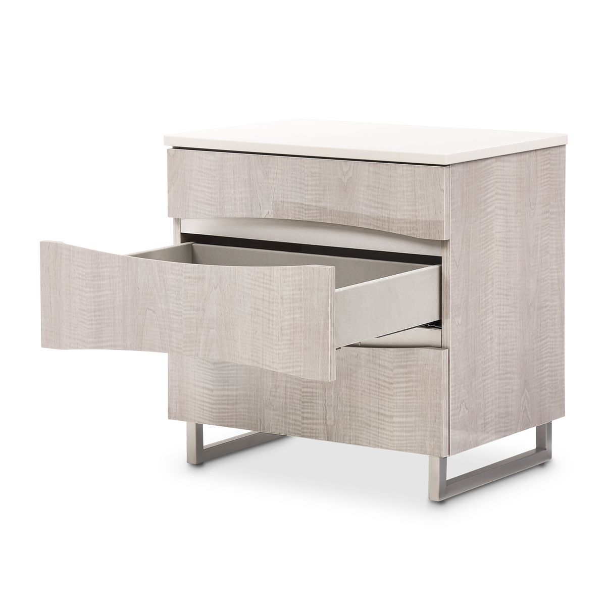 AICO Marin Nightstand in Greige - Luxe Home Furnishings (Jersey City, NJ)