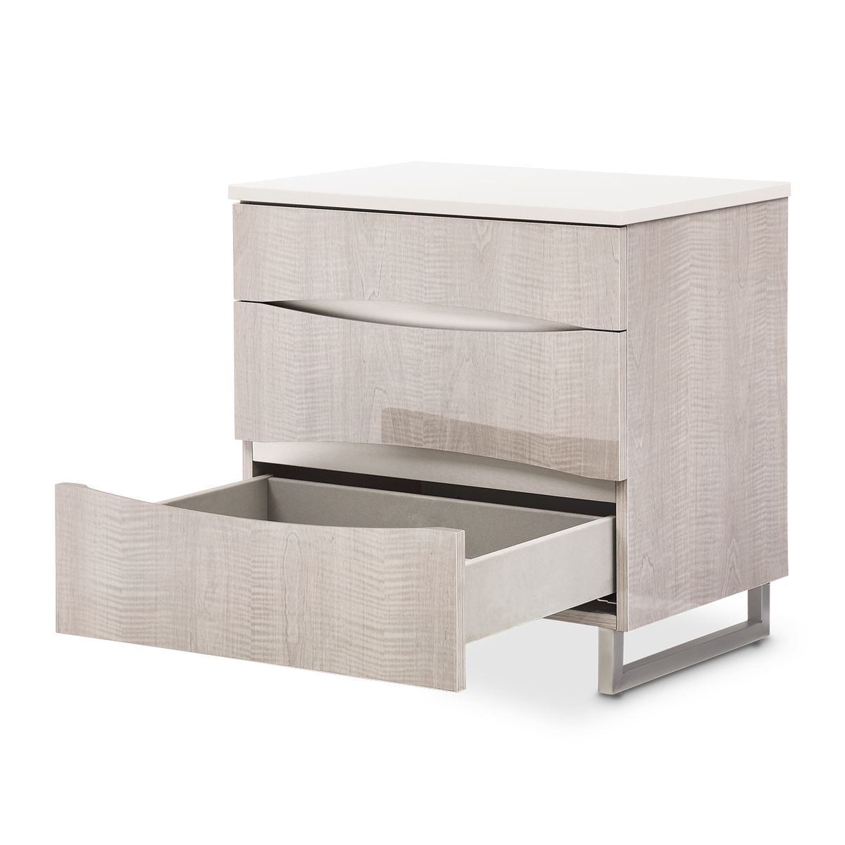 AICO Marin Nightstand in Greige - Luxe Home Furnishings (Jersey City, NJ)