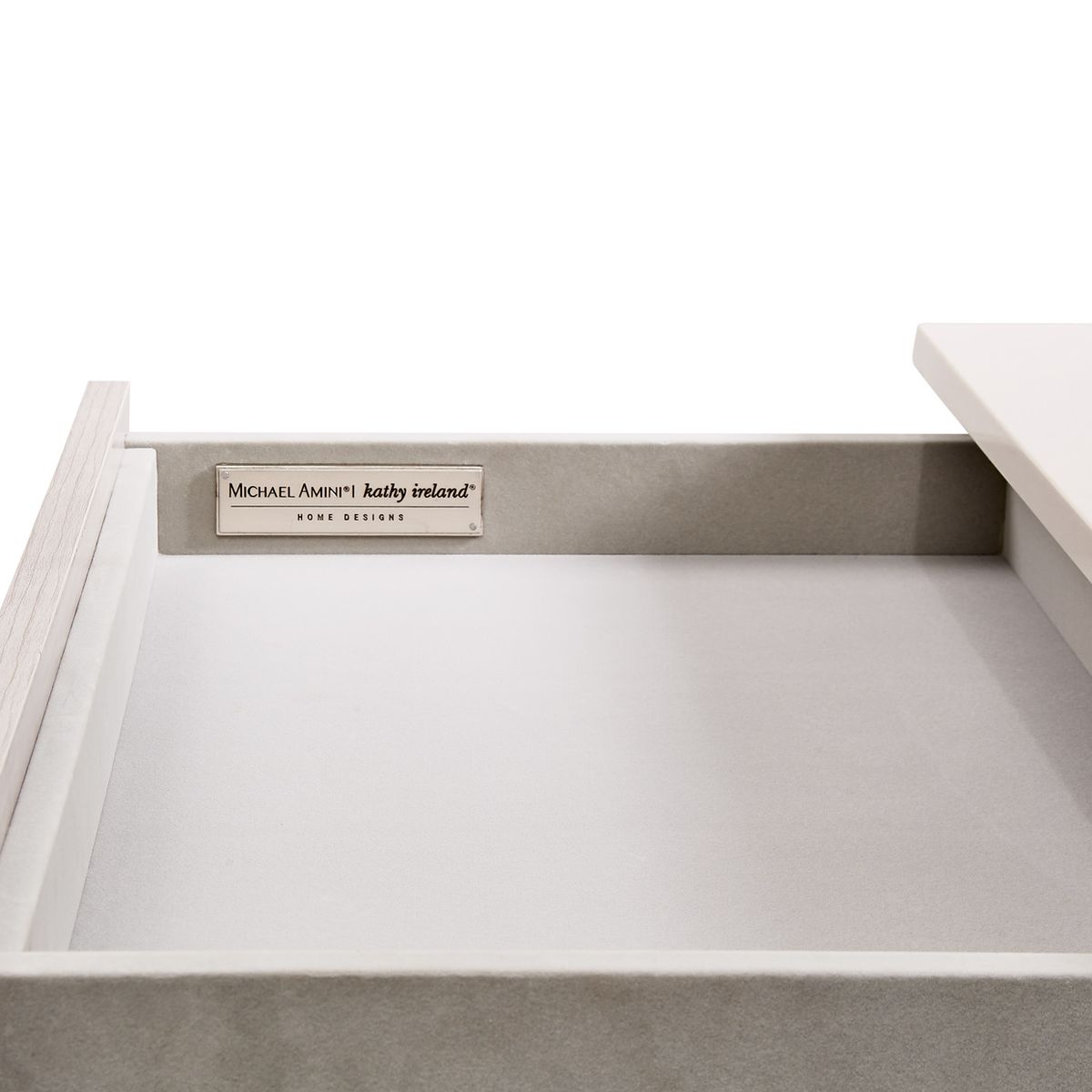 AICO Marin Nightstand in Greige - Luxe Home Furnishings (Jersey City, NJ)