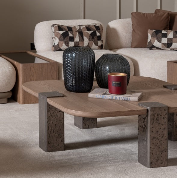 AICO Furniture Bristol Point Large Cocktail Table in Saddle Brown - Luxe Home Furnishings (Jersey City, NJ)