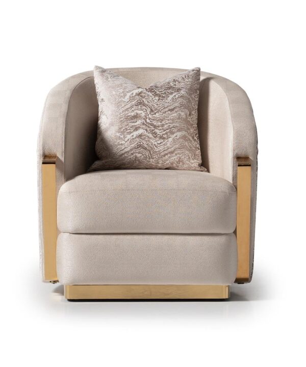 AICO Carmela Accent Chair in Shimmer Ivory LFR-CRMA816-AMD-806 image