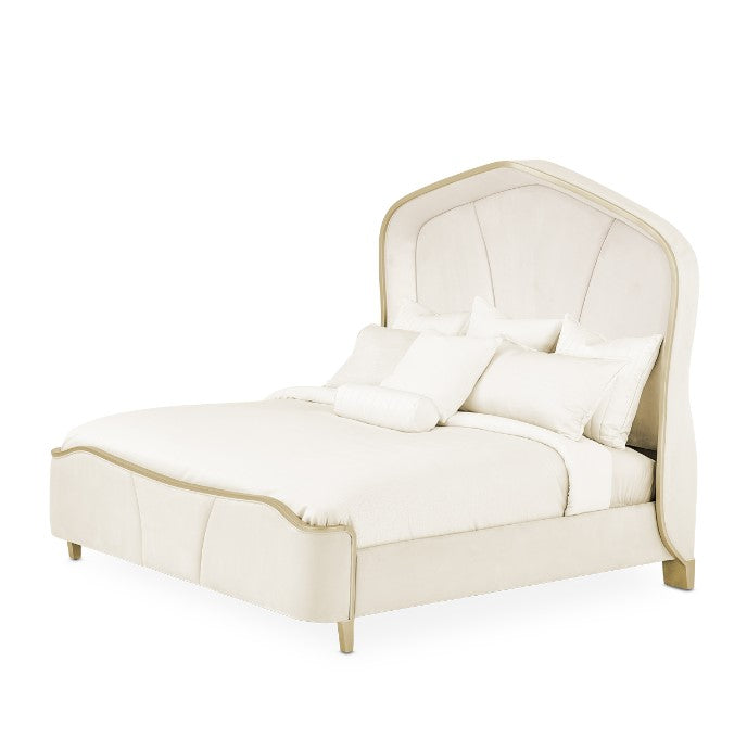 AICO Malibu Crest Queen Curved Panel Bed in Chardonnay image