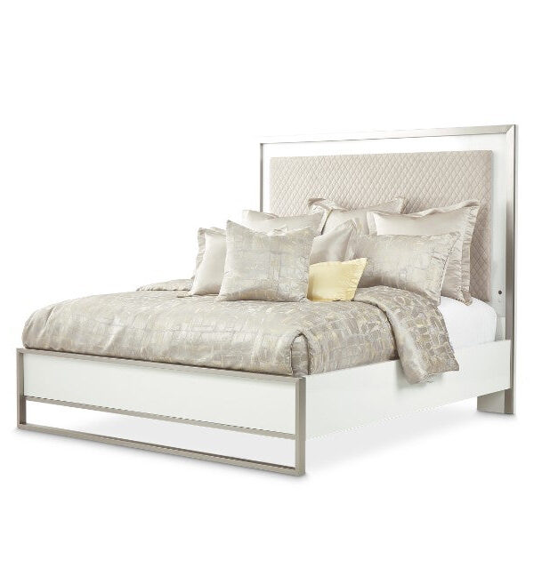 AICO Marquee Queen Panel Bed in Cloud White KI-MRQEQN-108 image