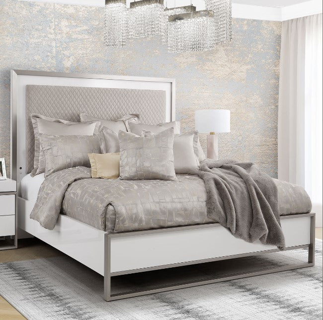 AICO Marquee Queen Panel Bed in Cloud White KI-MRQEQN-108 - Luxe Home Furnishings (Jersey City, NJ)
