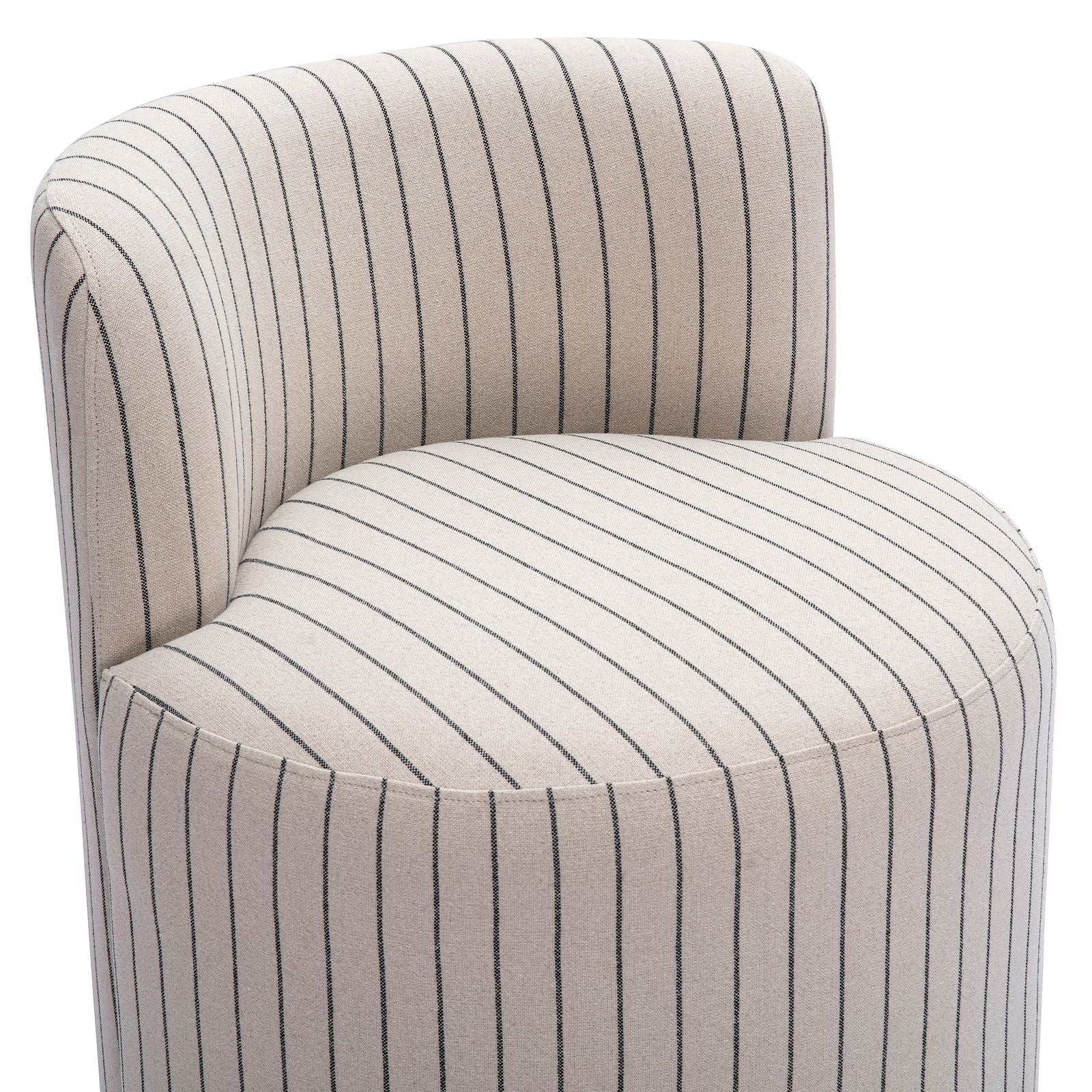 Hakuna Black and White Striped Linen Desk Chair - Luxe Home Furnishings (Jersey City, NJ)