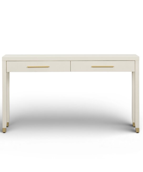 Dani 54" Cream Faux Shagreen 2-Drawer Console Table - Luxe Home Furnishings (Jersey City, NJ)