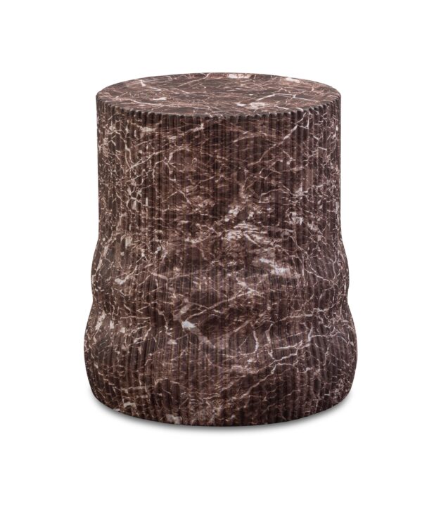 Cilla Red Faux Levanto Marble Indoor/Outdoor Concrete Side Table - Luxe Home Furnishings (Jersey City, NJ)