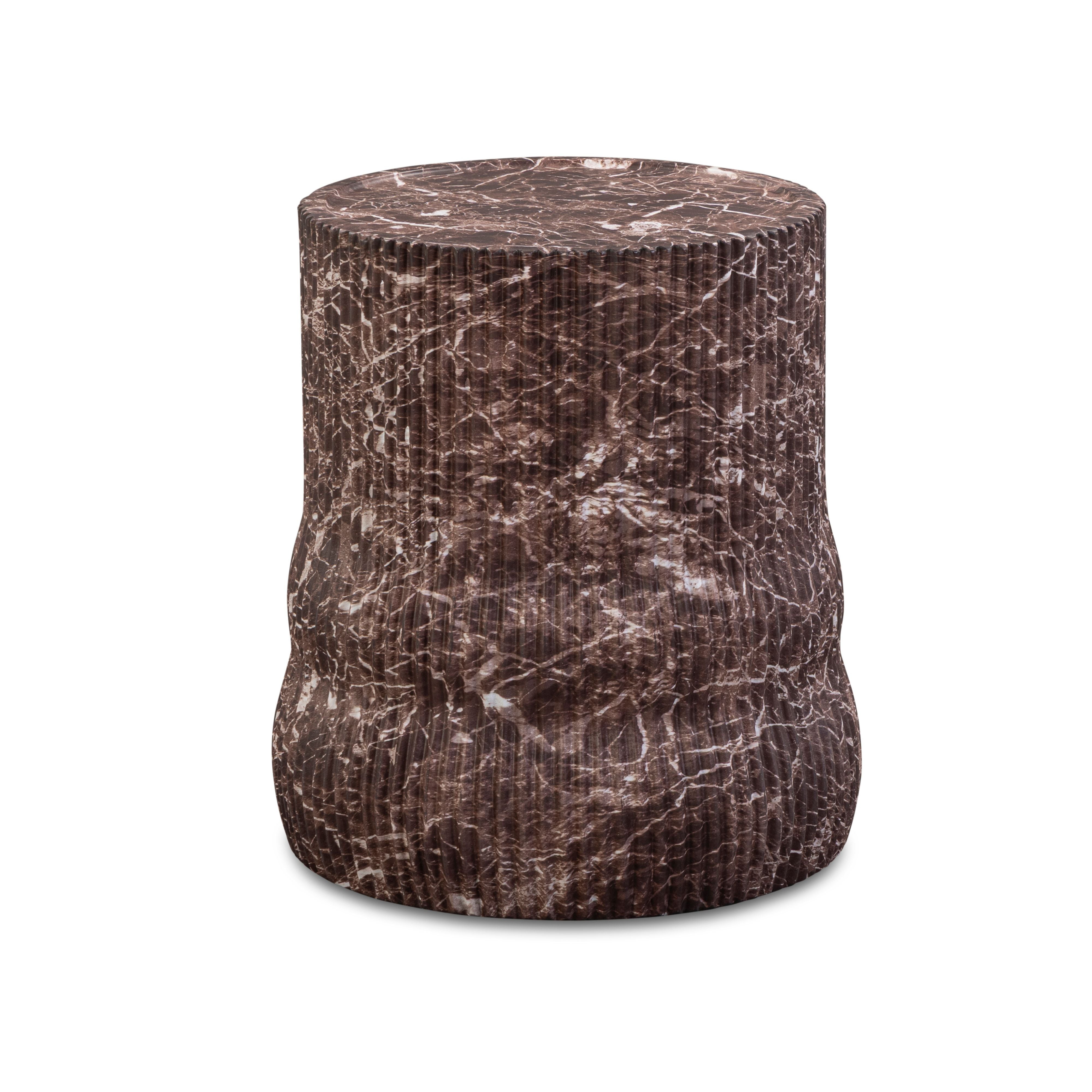 Cilla Red Faux Levanto Marble Indoor/Outdoor Concrete Side Table - Luxe Home Furnishings (Jersey City, NJ)