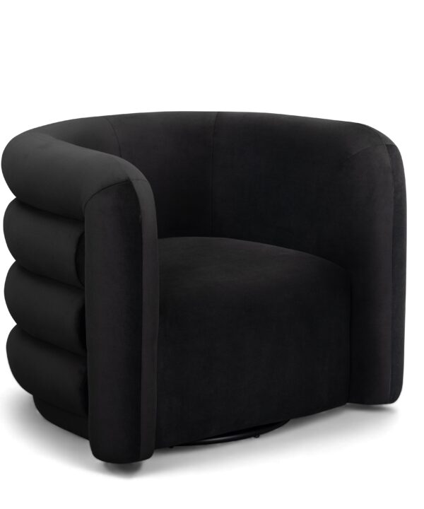 Curves Performance Velvet Swivel Accent Chair - Luxe Home Furnishings (Jersey City, NJ)