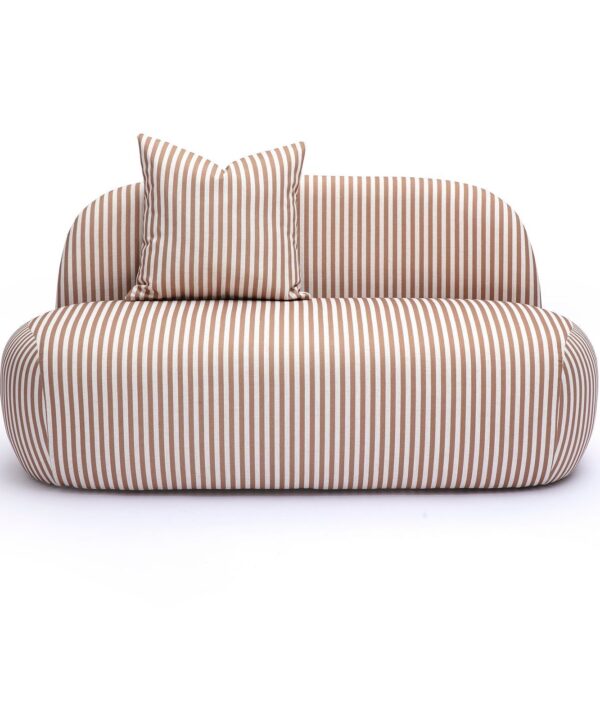 Carraway 59" Brown Striped Performance Linen Loveseat - Luxe Home Furnishings (Jersey City, NJ)