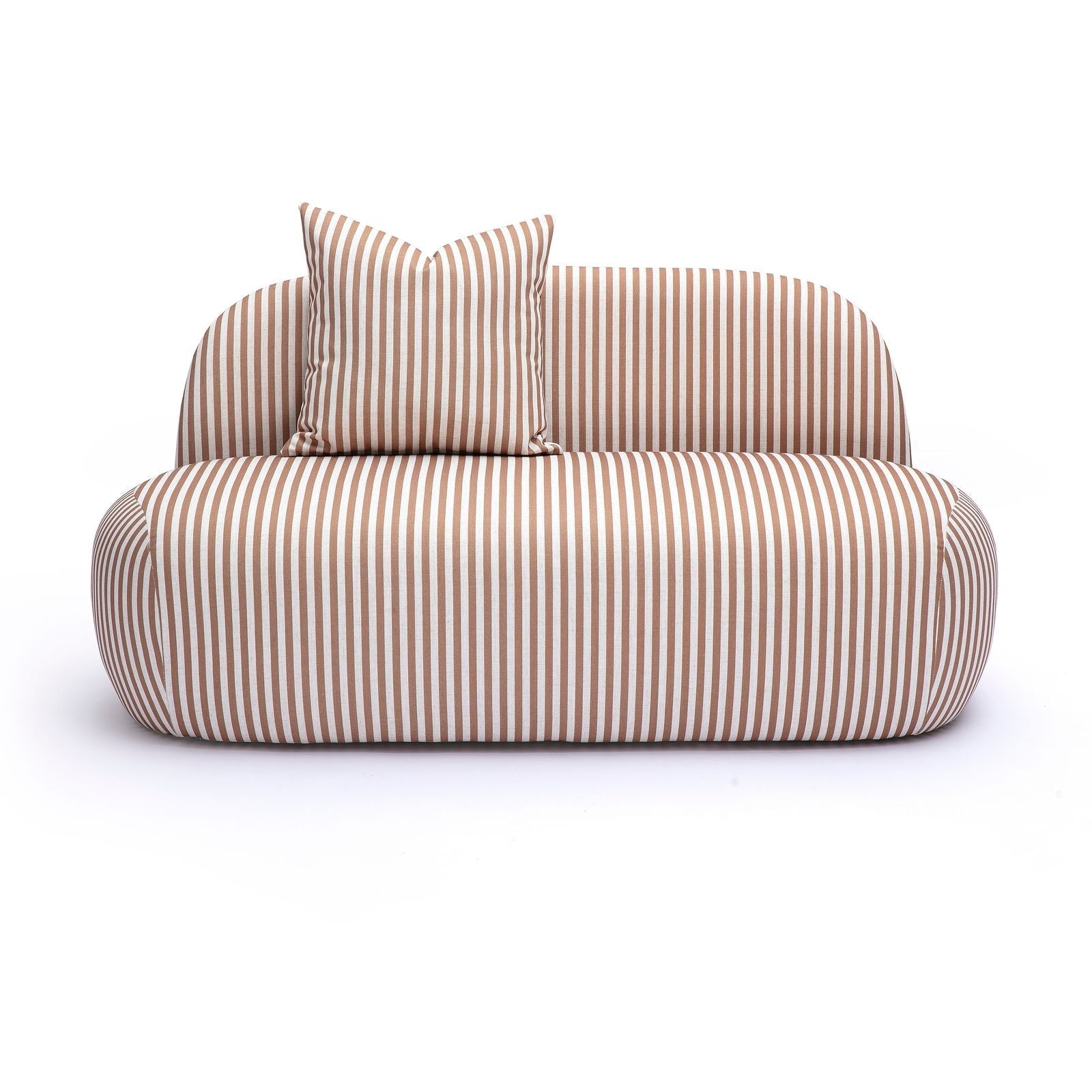 Carraway 59" Brown Striped Performance Linen Loveseat - Luxe Home Furnishings (Jersey City, NJ)