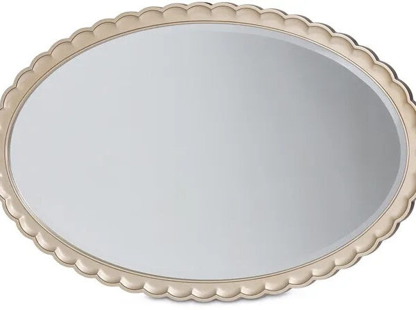 AICO Malibu Crest Oval Wall Mirror in Chardonnay 9007260-822 image