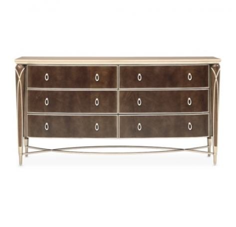 AICO Villa Cherie Dresser in Hazelnut - Luxe Home Furnishings (Jersey City, NJ)