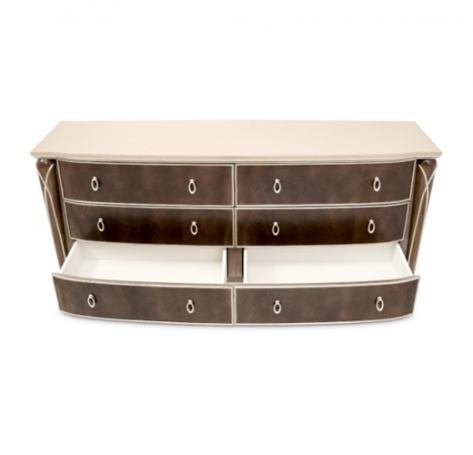 AICO Villa Cherie Dresser in Hazelnut - Luxe Home Furnishings (Jersey City, NJ)