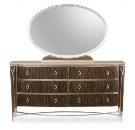 AICO Villa Cherie Dresser in Hazelnut - Luxe Home Furnishings (Jersey City, NJ)