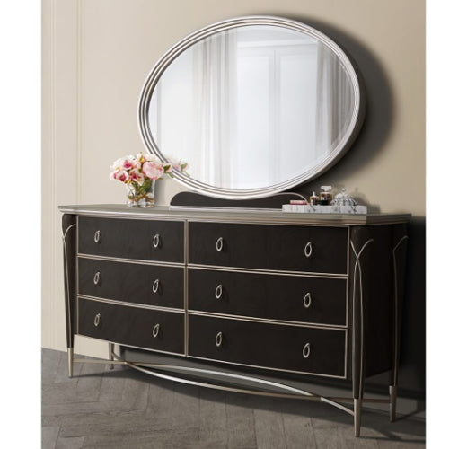 AICO Villa Cherie Dresser Mirror in Hazelnut - Luxe Home Furnishings (Jersey City, NJ)