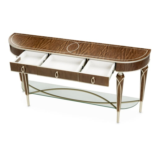 AICO Villa Cherie Console Table in Hazelnut - Luxe Home Furnishings (Jersey City, NJ)