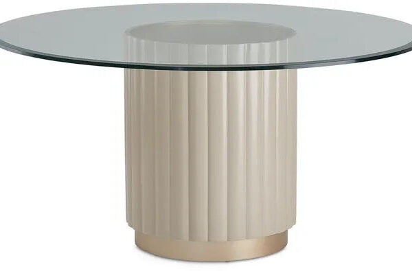 AICO Malibu Crest Round Dining Table in Chardonnay image