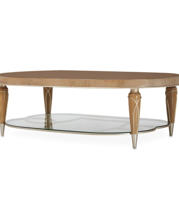 AICO Villa Cherie Oval Cocktail Table in Caramel image