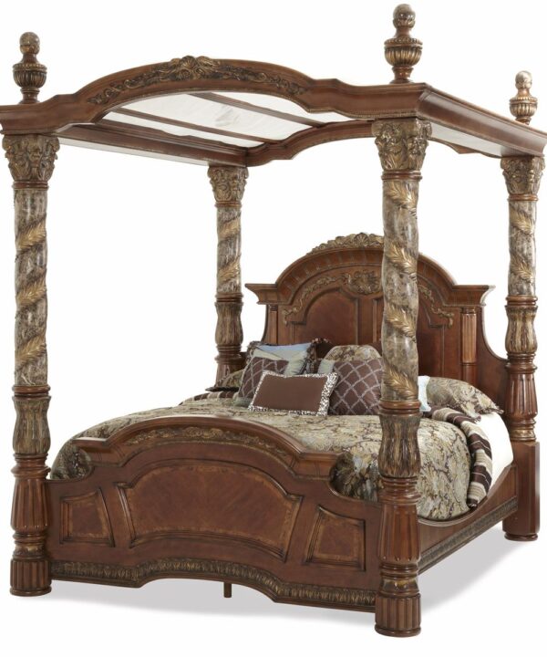 AICO Villa Valencia Canopy Kit in Chestnut image