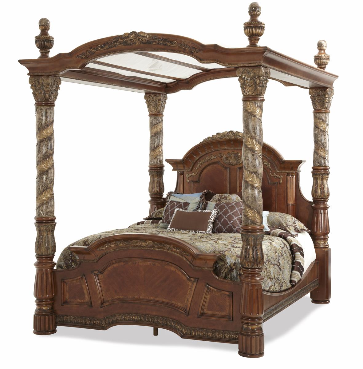 AICO Villa Valencia Canopy Kit in Chestnut image